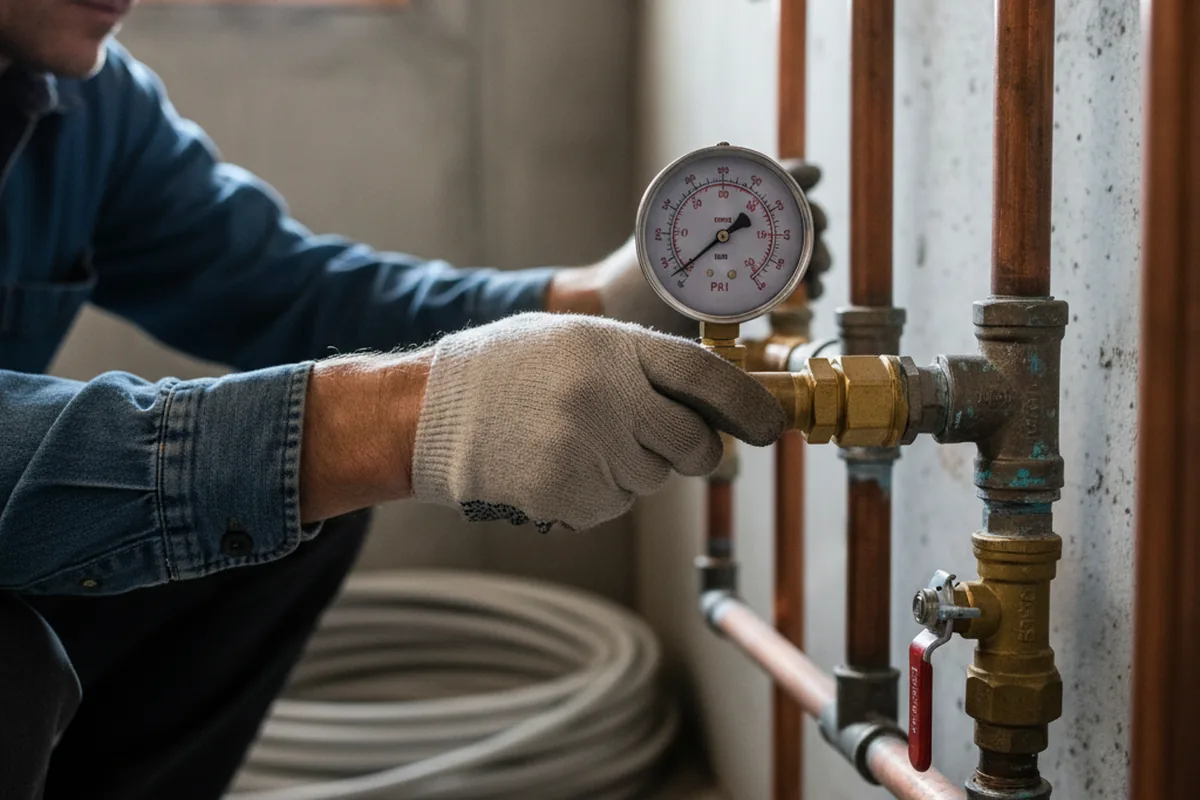 Pressure testing a repaired line during Water Line Repair in Menan